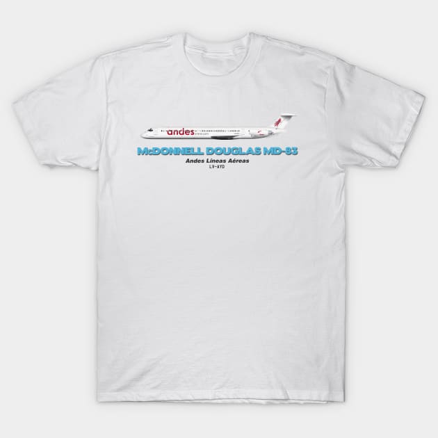 McDonnell Douglas MD-83 - Andes Líneas Aéreas T-Shirt by TheArtofFlying